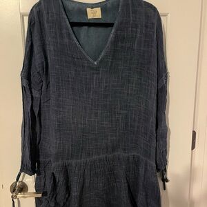Anthropologie Navy Blue Dress